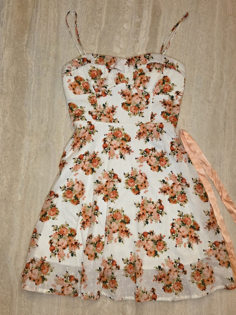 Emerald Sundae Social Swissdot Print Sun Dress Floral Fit & Flare Junior 3 NWT